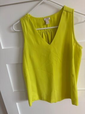 J. Crew Neon Lime V-Neck Sleeveless Camisole